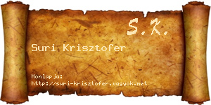 Suri Krisztofer névjegykártya