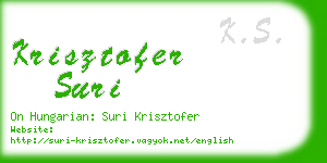 krisztofer suri business card